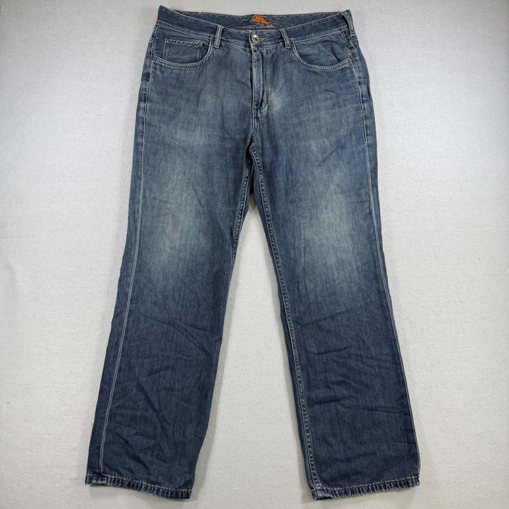 Tommy‎ Bahama Jeans Mens 35x30 Dark Wash Cayman Relaxed Denim Straight Relax